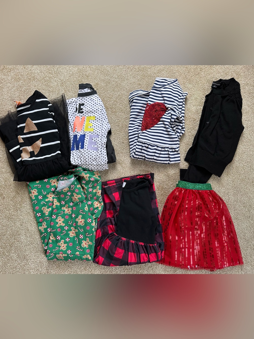 Girls dresses, skirt, sweater lot fits like 7/8